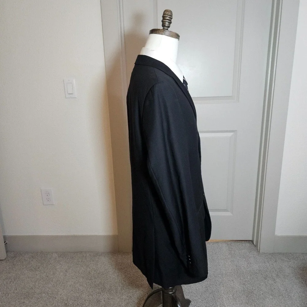 Giorgio‎ Ghanni Suit Blazer Men 42L Merino Wool Super 140's Lana Lux Italy Black